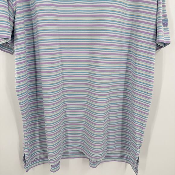 Peter Millar Southern Comfort Polo Men’s XXL Striped Golf Athletic Purple Blue - Picture 10 of 10